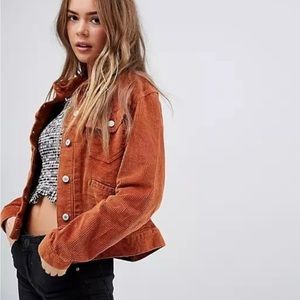 Free People Nelson Corduroy Trucker Jacket Shacket College Fall